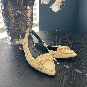 BCBG Pointed Butter Yellow Slingback Flats